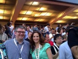 Robert Jenkyn from Media Experts and Angela Scardillo from Best Buy after the PR, Promo and Direct awards on the steps of the Palais.