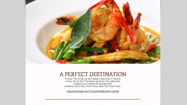 Thaiselect.ca homepage