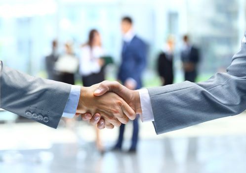 handshake, people move