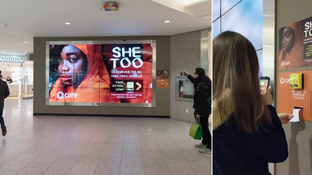 PATTISON Outdoor Reaches CARE Canada Donors with Digital Donation Wall for She Too Campaign