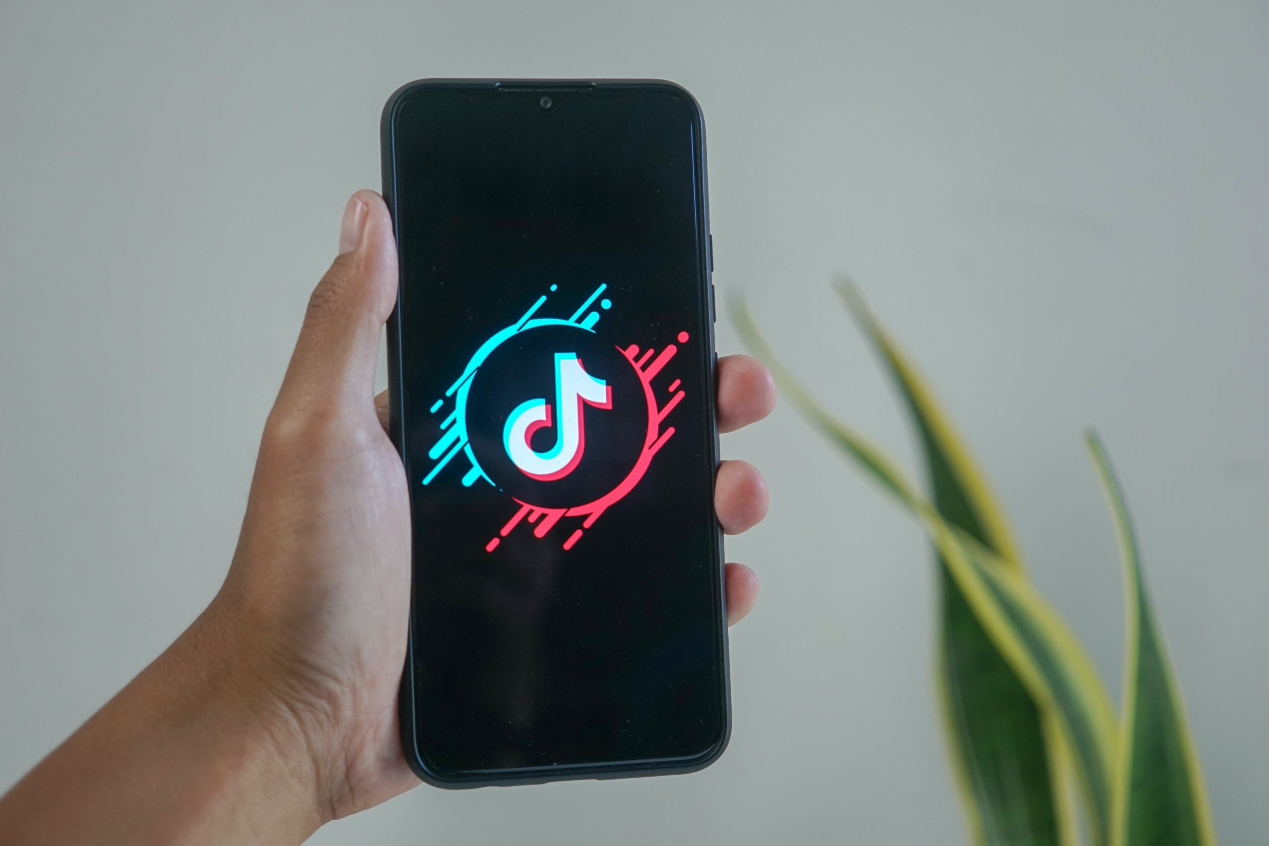 Phone with Tik Tok logo on it